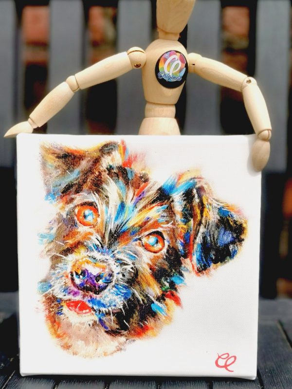 Black Terrier Dog - Wall Canvas Artwork