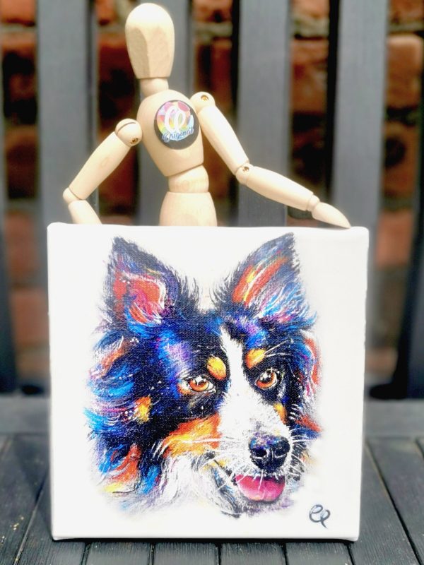 Tri Colour Collie Dog - Wall Canvas Artwork