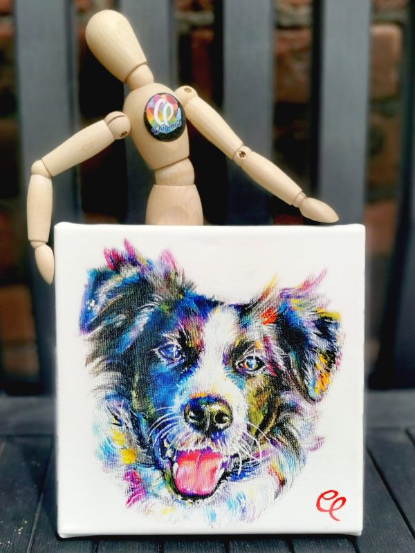 B&W Collie Dog - Wall Canvas Art