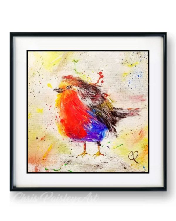 8x8 "Ruffled Robin" Art Print in Frame